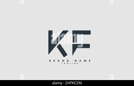 Alphabet letters Initials Monogram logo KF, FK, K and F Stock Vector