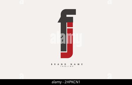 Alphabet letters Initials Monogram logo FJ, JF, J and F Stock Vector