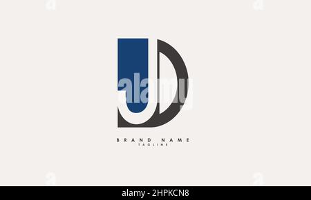 Alphabet letters Initials Monogram logo JD, DJ, J and D Stock Vector