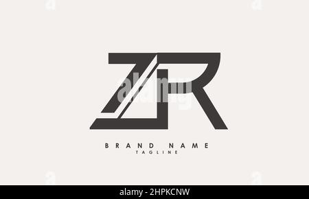 Alphabet letters Initials Monogram logo ZR, RZ, Z and R Stock Vector