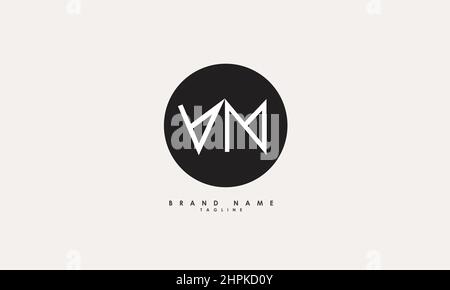 Alphabet letters Initials Monogram logo VN, NV, N and V Stock Vector