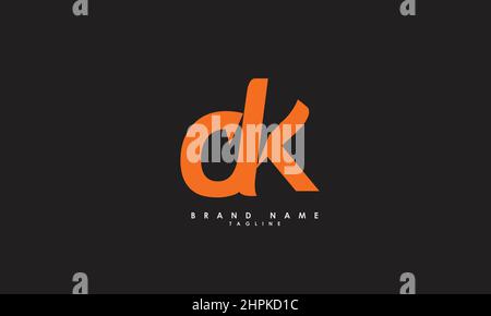 Alphabet letters Initials Monogram logo DK, KD, D and K Stock Vector
