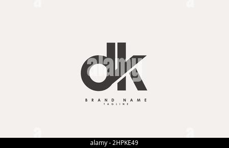 dk alphabet letter mark monogram vector logo template Stock Vector