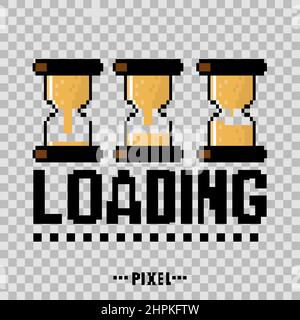 loading clock pixel Stock Vector