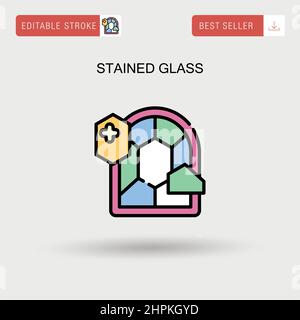 Stained glass Simple vector icon. Stock Vector