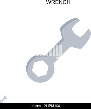 Wrench Simple vector icon. Illustration symbol design template for web mobile UI element. Stock Vector