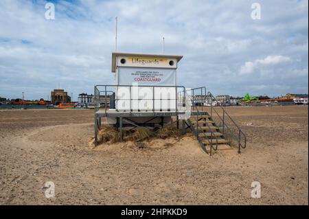 Great Yarmouth Life Guard Station on South beach. Stock Photo