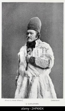 A Laplander from the book ' The living races of mankind ' a popular illustrated account of the customs, habits, pursuits, feasts & ceremonies of the races of mankind throughout the world by Sir Harry Hamilton Johnston, and Henry Neville Hutchinson Volume 2 Published in London by Hutchinson & Co. in 1902 Stock Photo