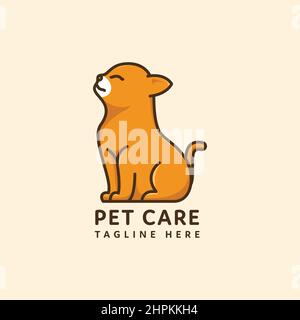 pet logo sitting cat vector flat style design Stock Vector