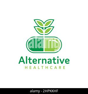 natural alternative capsule medicine Stock Vector