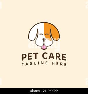 pet care logo dog head vector design Stock Vector