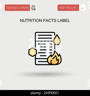 Nutrition facts label Simple vector icon. Stock Vector