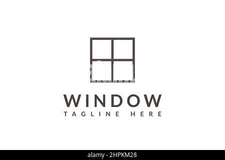 simple logo design window silhouette isolated on white background Stock Vector