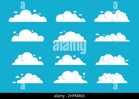 white cloud collection of vector designs for banners, icons and web. Stock Vector