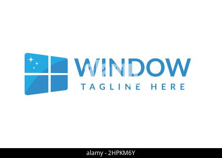 window cleaner logo design isolated on white background Stock Vector