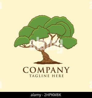 tree logo flat design vector illustration Stock Vector