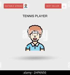 Tennis player Simple vector icon. Stock Vector