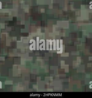 Abstract seamless pattern with khaki and brown colored chaotic overlap pixels Stock Vector