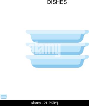 Dishes Simple vector icon. Illustration symbol design template for web mobile UI element. Stock Vector