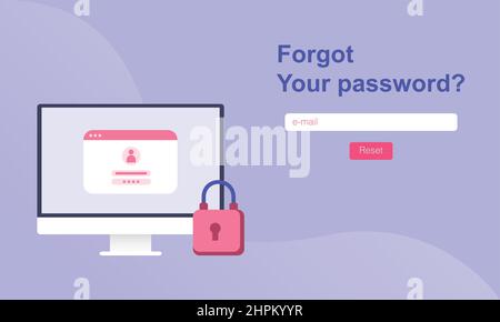 Forgot password. Vector illustration in flat design. Stock Vector