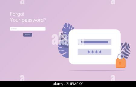 Reset password. Vector illustration in flat design. Stock Vector