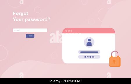 Account protection. Vector concept in flat design. Stock Vector
