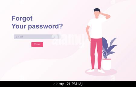 Lose password. Vector template for Web banner. Stock Vector