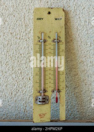 WALL THERMOMETER, WET & DRY BULB