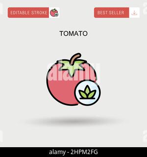 Tomato Simple vector icon. Stock Vector