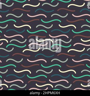 Elegant modern abstract vibrant wave vector seamless wavy striped pattern design. Geometric shapes background suitable for printing and textile Stock Vector