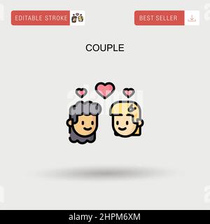 Couple Simple vector icon. Stock Vector