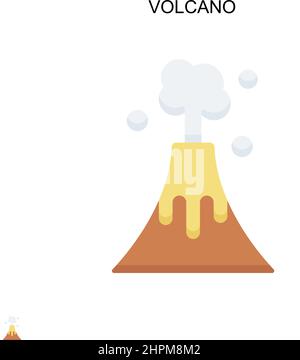 Volcano Simple vector icon. Illustration symbol design template for web mobile UI element. Stock Vector