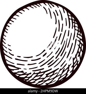 Ping pong ball sketch isolated. Vintage sport elements for table tennis hand drawn style. Engraved icon designed for poster, print, book illustration, Stock Vector