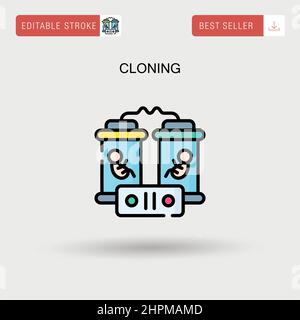 Cloning Simple vector icon. Stock Vector