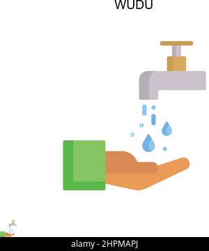 Wudu Simple vector icon. Illustration symbol design template for web mobile UI element. Stock Vector