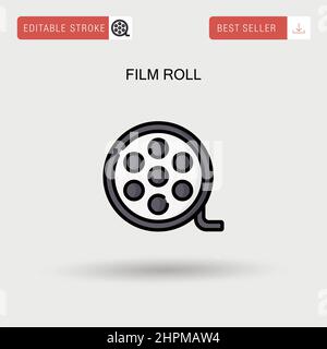 Film roll Simple vector icon. Stock Vector