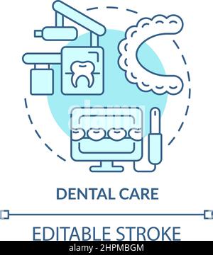 Dental care turquoise concept icon Stock Vector