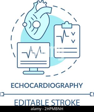 Echocardiography turquoise concept icon Stock Vector