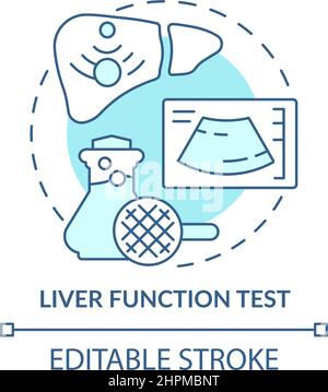 Liver function test turquoise concept icon Stock Vector