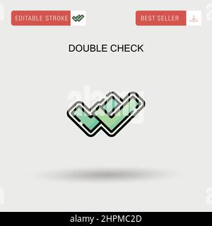 Double check Simple vector icon. Stock Vector