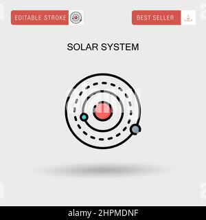 Solar system Simple vector icon. Illustration symbol design template ...