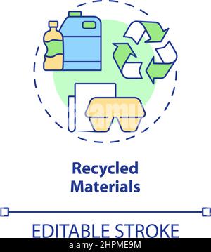 Recycled materials concept icon Stock Vector