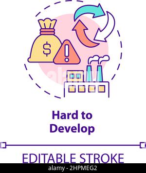 Hard to develop concept icon Stock Vector
