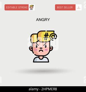 Angry Simple vector icon. Stock Vector