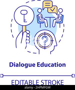 Dialogue education concept icon Stock Vector
