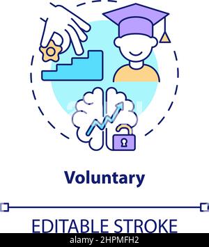 Voluntary education concept icon Stock Vector