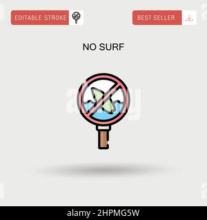No surf Simple vector icon. Stock Vector