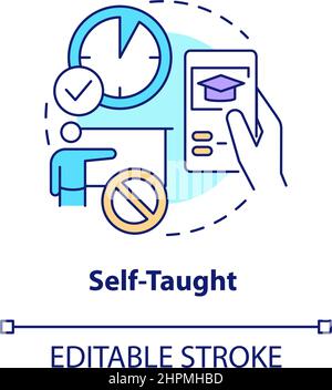 Self taught education concept icon Stock Vector
