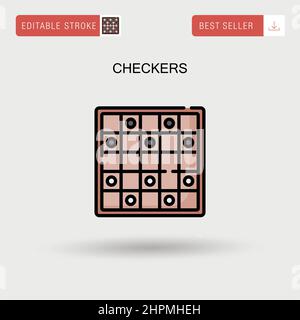 Checkers Simple vector icon. Stock Vector