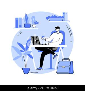 Biophilic design in workspace abstract concept vector illustration. Stock Vector